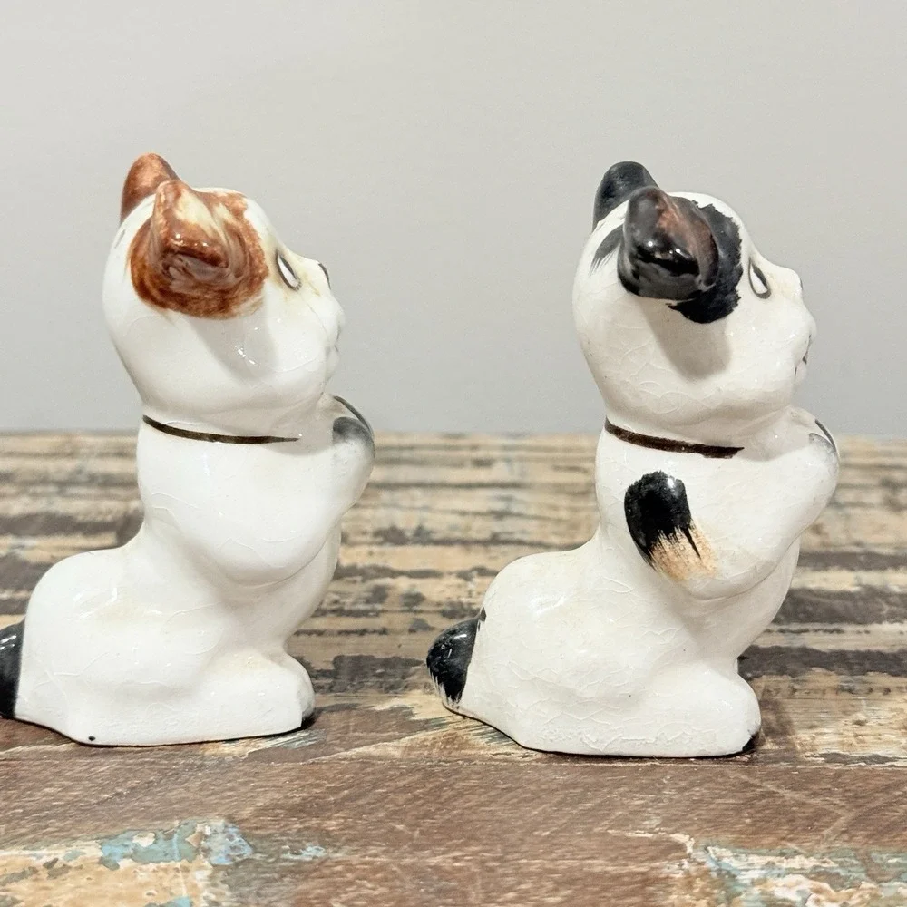 MCM Vintage Puppies Dogs Ceramic‎ Salt Pepper Shakers Dog Standing VTG